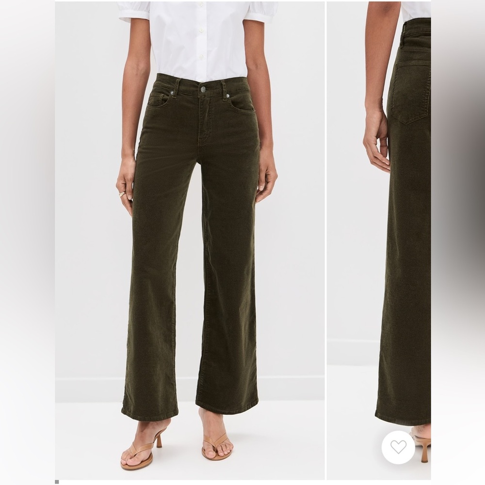 Frame Le Slim Palazzo Corduroy Jeans in Rich Military